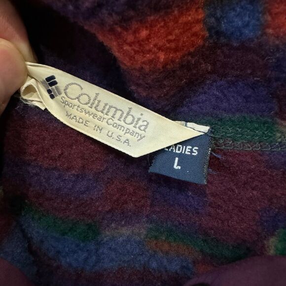 Vintage 90s Columbia Sportswear Aztec Navajo Fleece Sweater Size L Womens Retro - Picture 3 of 8